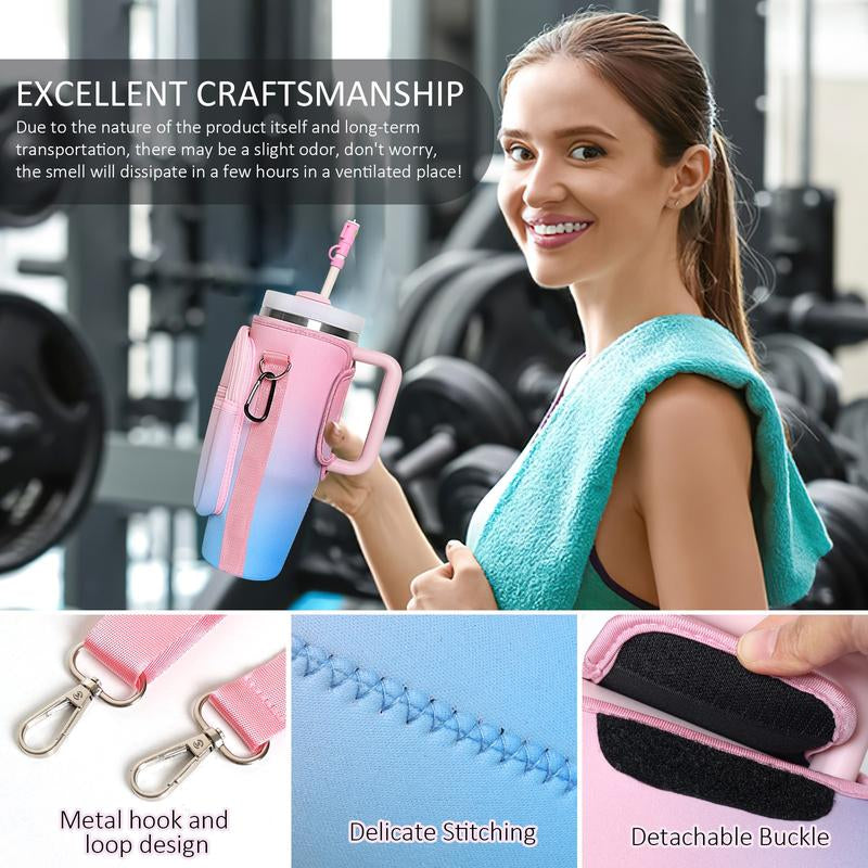 Protective Sleeve for 40Oz Thermos Cups - Shoulder-Strap Handbag with Phone Pocket & Wallet, Ideal for Outdoor Hiking Trips