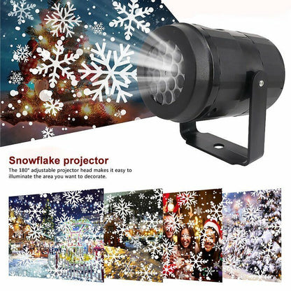 Christmas Snowflake Projector Light LED Snowfall Landscape Projection Xmas Decor