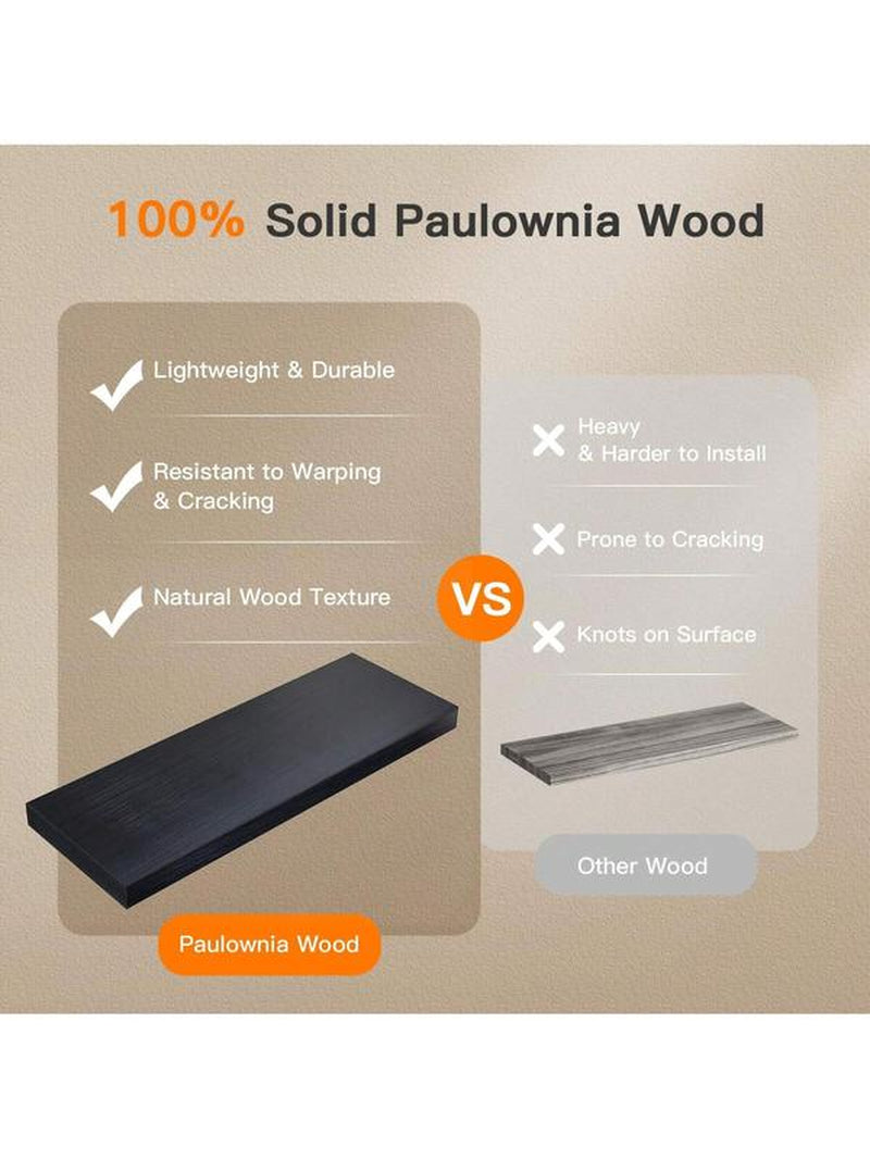 Floating Shelves, Bathroom Shelves over Toilet, Wall Mounted Floating Shelves with Wire Basket, Wooden, 3 Shelves, 16.5X6X5.5 In