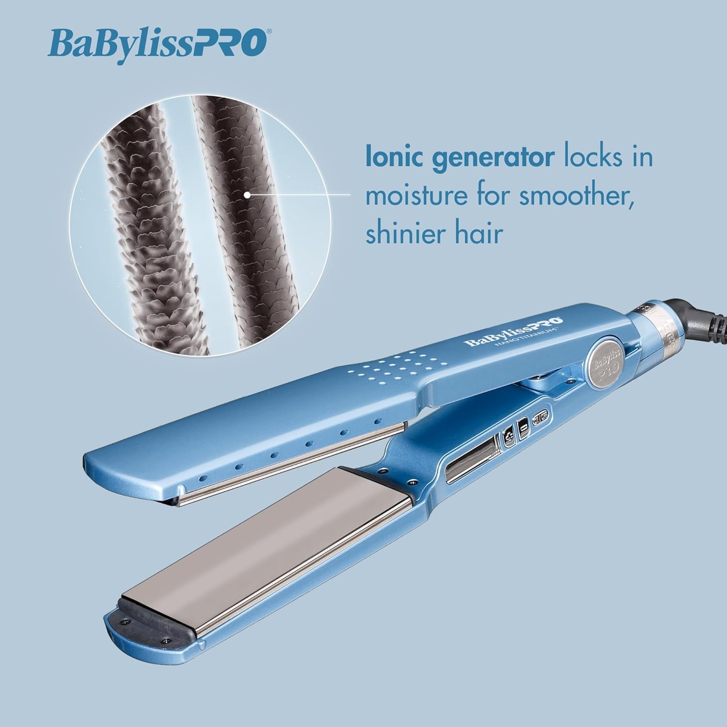 Nano Titanium Ionic Hair Straightener, Professional Flat Iron for All Hair Types