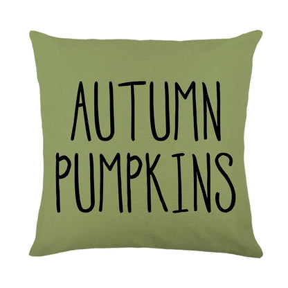Fall Pillow Covers Green Orange Throw Pillows Cover 18X18 Set of 4 Outdoor Fall Decorations, Pumpkin Farmhouse Pillow Case for Sofa Couch Thanksgiving Decorations Fall Decor