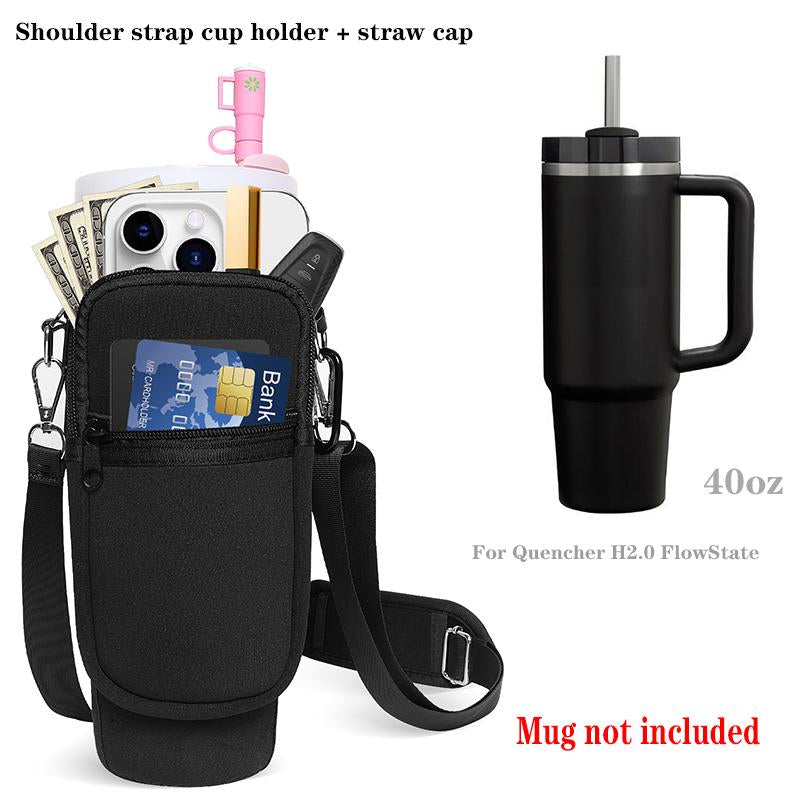Protective Sleeve for 40Oz Thermos Cups - Shoulder-Strap Handbag with Phone Pocket & Wallet, Ideal for Outdoor Hiking Trips