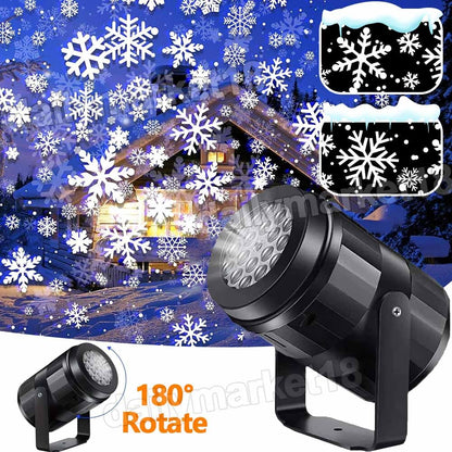 Christmas Snowflake Projector Light LED Snowfall Landscape Projection Xmas Decor