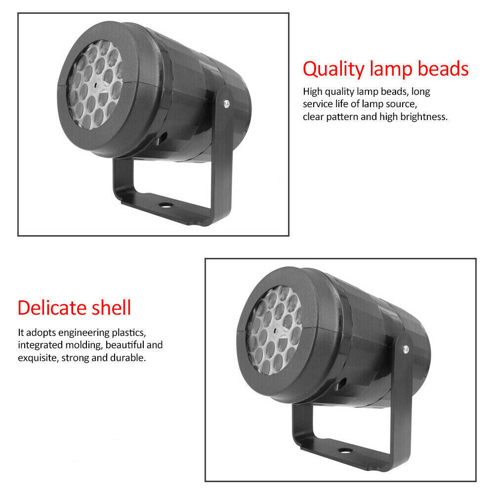 Christmas Snowflake Projector Light LED Snowfall Landscape Projection Xmas Decor