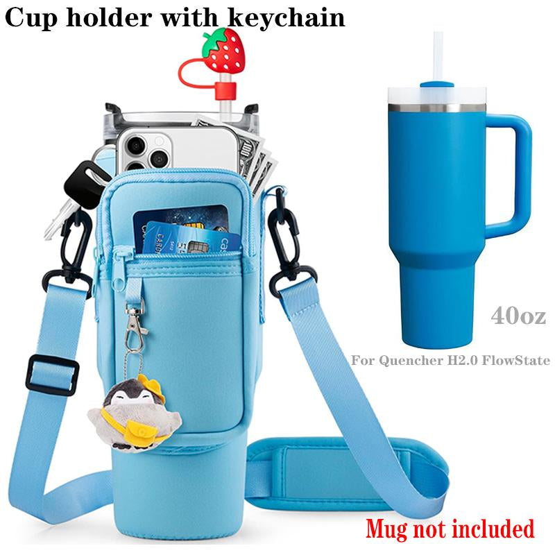 Protective Sleeve for 40Oz Thermos Cups - Shoulder-Strap Handbag with Phone Pocket & Wallet, Ideal for Outdoor Hiking Trips