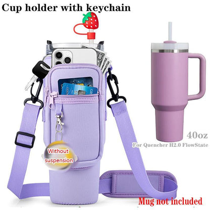 Protective Sleeve for 40Oz Thermos Cups - Shoulder-Strap Handbag with Phone Pocket & Wallet, Ideal for Outdoor Hiking Trips