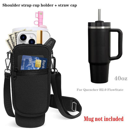 Protective Sleeve for 40Oz Thermos Cups - Shoulder-Strap Handbag with Phone Pocket & Wallet, Ideal for Outdoor Hiking Trips