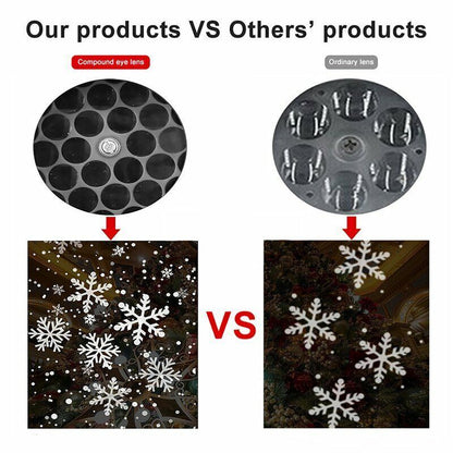Christmas Snowflake Projector Light LED Snowfall Landscape Projection Xmas Decor